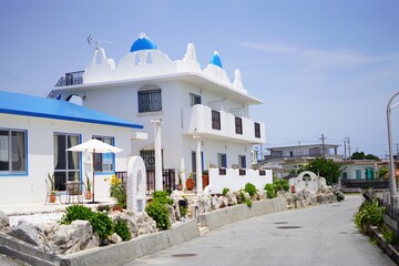 宮古島のにあるギリシャ風のリゾートホテル