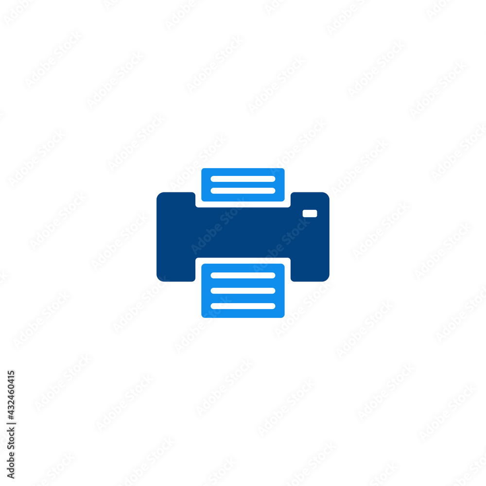 Poster printer flat icon vector for computer, web and mobile app