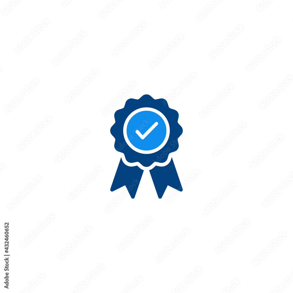 Aufkleber medal with check mark icon vector for computer, web and mobile app