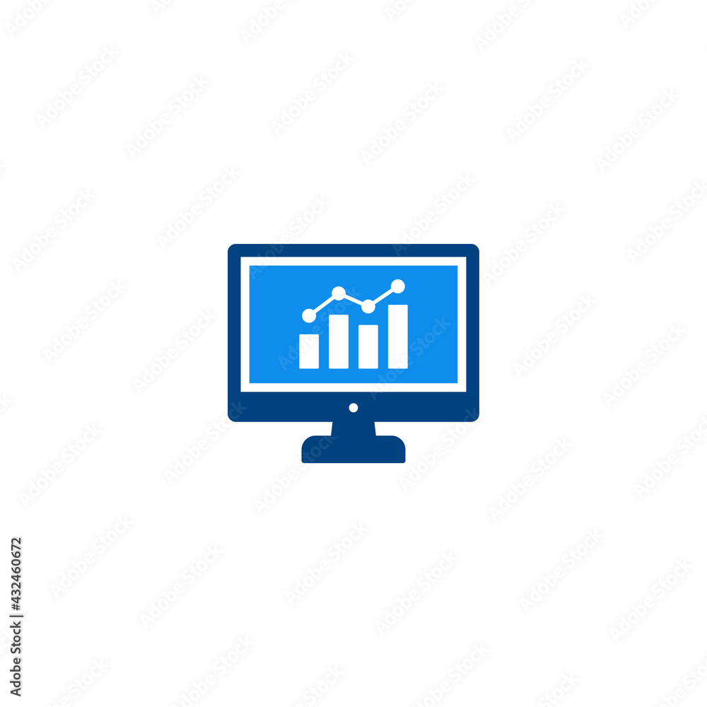 Poster monitor with graph for computer, web and mobile apps