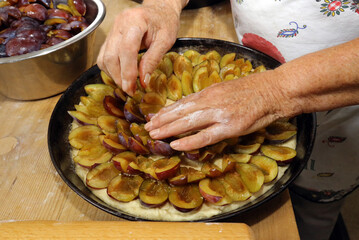 Pflaumenkuchen belegen