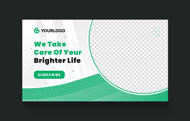 Medical or Healthcare web banner template and YouTube thumbnail design Layout. Video thumbnail template