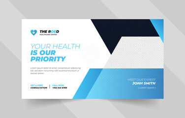 Medical web banner template and YouTube thumbnail design Layout. Video thumbnail template