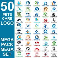 set of pets care logo , set of veterinary vector