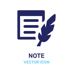 Write note feather quill pen icon