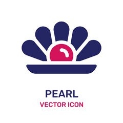 Pearl icon vector from shell