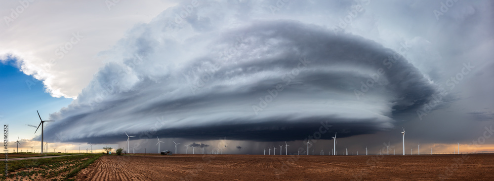 Canvas Prints panoramic view of a supercell thunderstorm