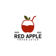 Apple juice logo design template