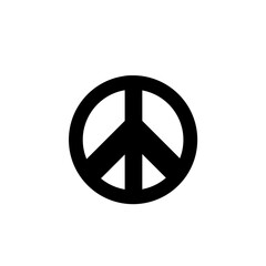 Peace symbol, pacifist illustration on white
