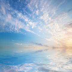 Obraz premium Sky background and water reflection.
