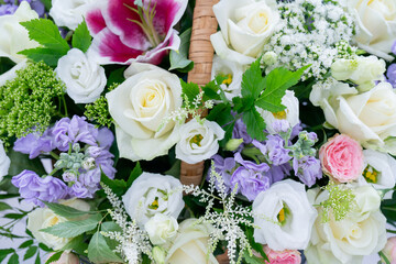 Flowers beautiful bouquet. Decorative floral natural background.