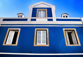 Narrow and colorful streets, facades and balconies of Lisbon