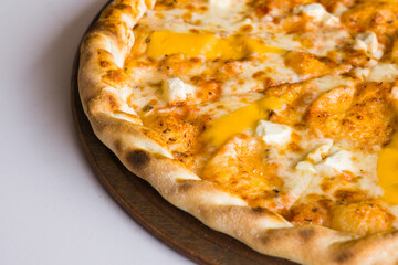 Fresh Italian pizza out of the oven