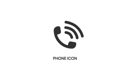 Phone Icon. Vector isolated black and white illustration