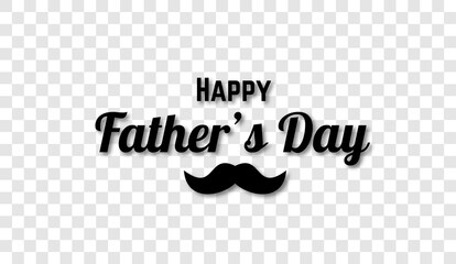 Happy fathers day png typography banner. Father's day sale promotion calligraphy poster with png background. Vector illustration