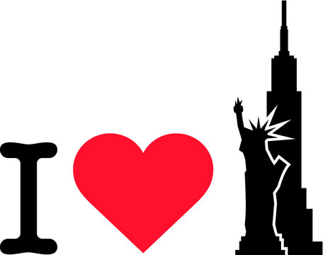 Vector illustration of the I love New York City sign
