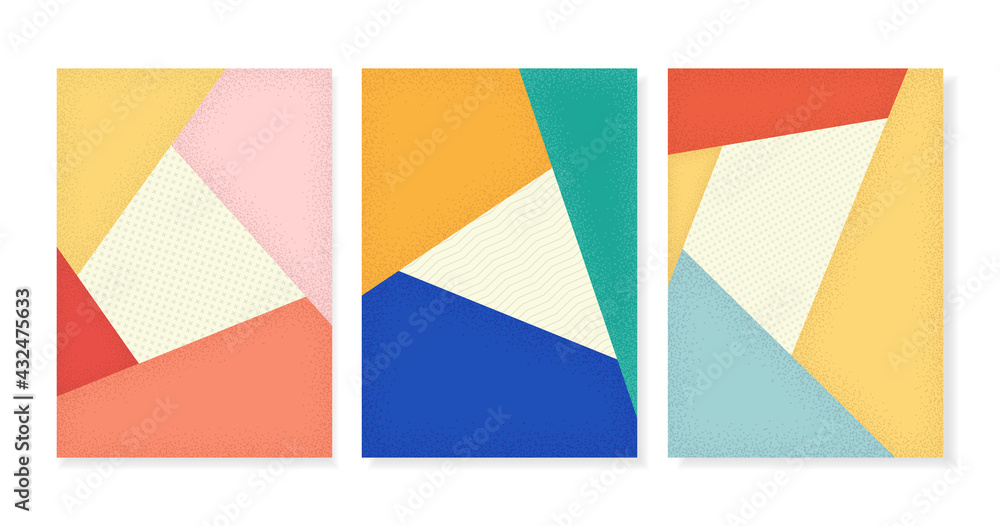 Wall mural geometric texture with simple shapes composition. vector illustration. abstract backgrounds in memph