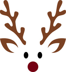 Vector illustration of the Christmas reindeer face