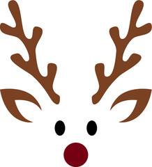 Vector illustration of the Christmas reindeer face