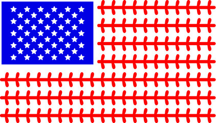 Vector illustration of the USA baseball flag