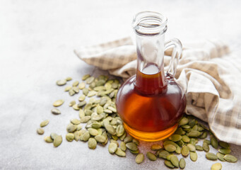 Bottle with pumpkin seed oil