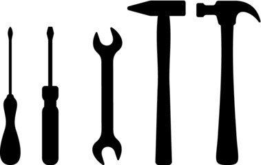 Vector illustration of the working tools