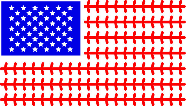 Vector illustration of the USA baseball flag
