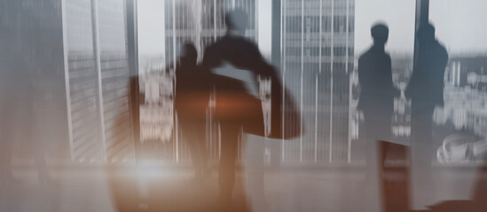 Corporate Business Background. People Silhouettes Mixed Media.