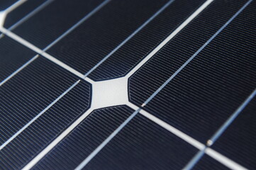 Almaty, Kazakhstan - 03.11.2016 : Micro-connection technology on solar panels to collect energy.