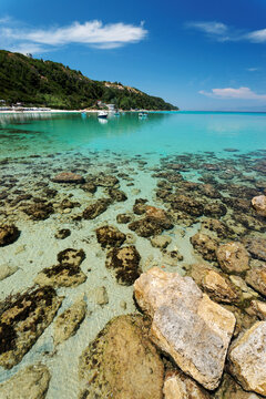 Beautiful beach on the east coast of Sithonia peninsula, Halkidiki, Greece, Europe