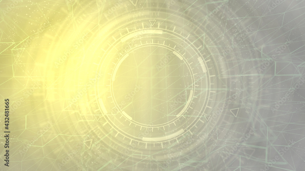 Poster bright hi-tech abstract background of moving ui or hud circles, science concept - abstract 3d render