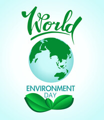 World Environment Day. Banner on the theme of ecology and caring for nature. Planet earth.