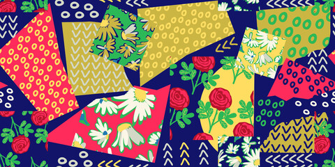 seamless pattern with patchwork design