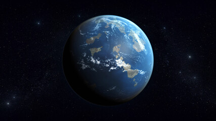 Obraz na płótnie Canvas Earth-like Planet Kepler from another star system.