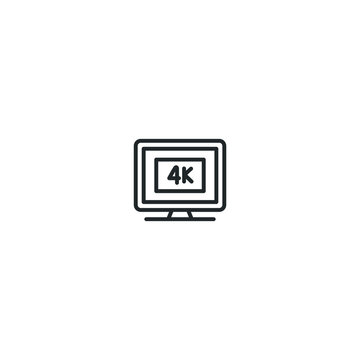 4k video - outline icon 