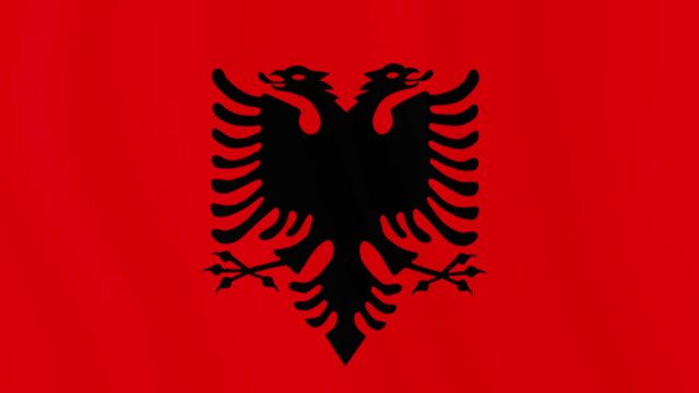 National Animated Sign of Albania, Animated Albanian flag, Albania Flag waving, Albanian flag waving in the wind. The national flag of Albanian animated. 4K (3840 x 2160)