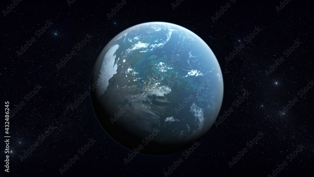 Sticker exoplanet in deep space.elements of this image were furnished by nasa.