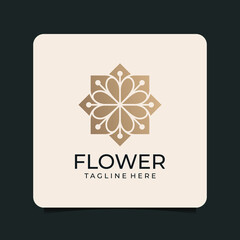 Luxury golden flower logo vector concept for spa symbol
