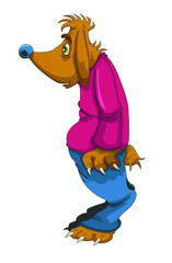 Chien pourvu de vêtements