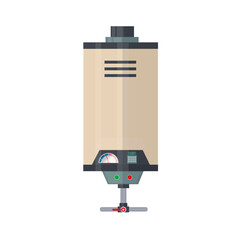 Heating boiler. Heating system, vector illustration