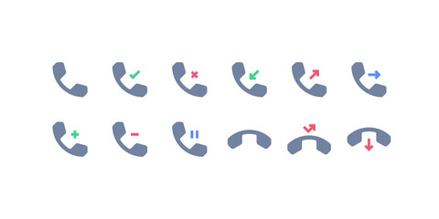 Set of phone call icons