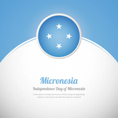 Micronesia happy independence day with abstract colorful country flag background