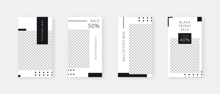 Social media template. Trendy editable social media stories template. Mockup isolated. Template design. Vector illustration.