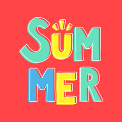 Summer poster, banner colorfull vector illustration and design for poster card