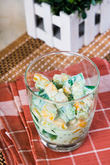 a mix of real mango and pandan gelatin with tapioca pearl cream