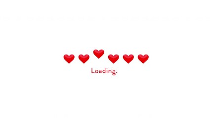 Bouncing hearts loading bar animation, on white, black and green backgrounds - Powered by Adobe