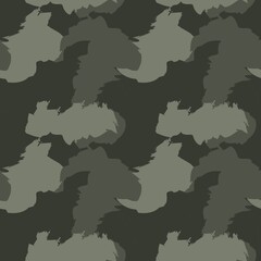 Green Brush Stroke Camouflage Abstract Seamless Pattern Background