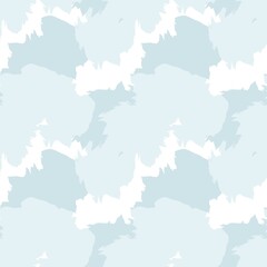 Fototapeta premium Sky Blue Brush Stroke Camouflage Abstract Seamless Pattern Background