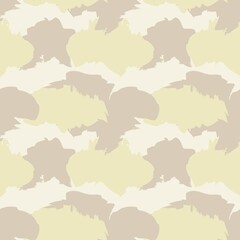 Yellow Brush Stroke Camouflage Abstract Seamless Pattern Background