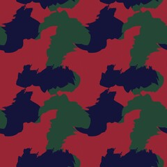 Christmas Brush Stroke Camouflage Abstract Seamless Pattern Background